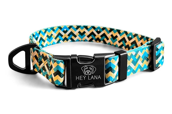 Hundehalsband Kunterbunt | Gelb/Blau