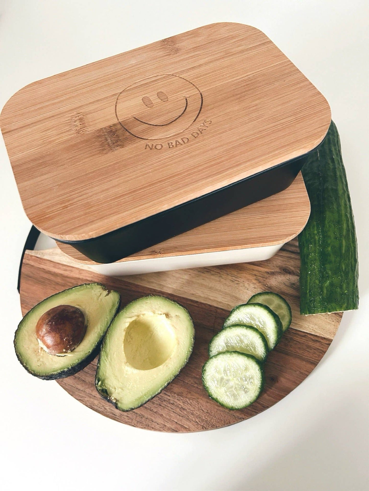 Lunchbox mit Holzdeckel | Smiley