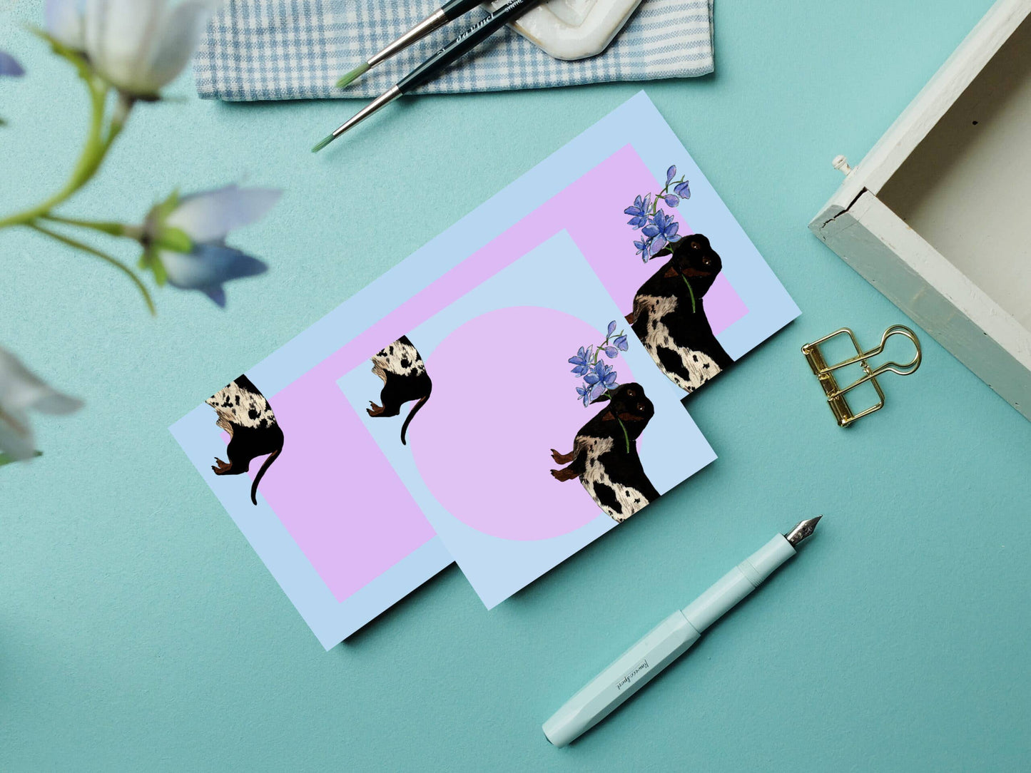 Notizblock Dackel lang