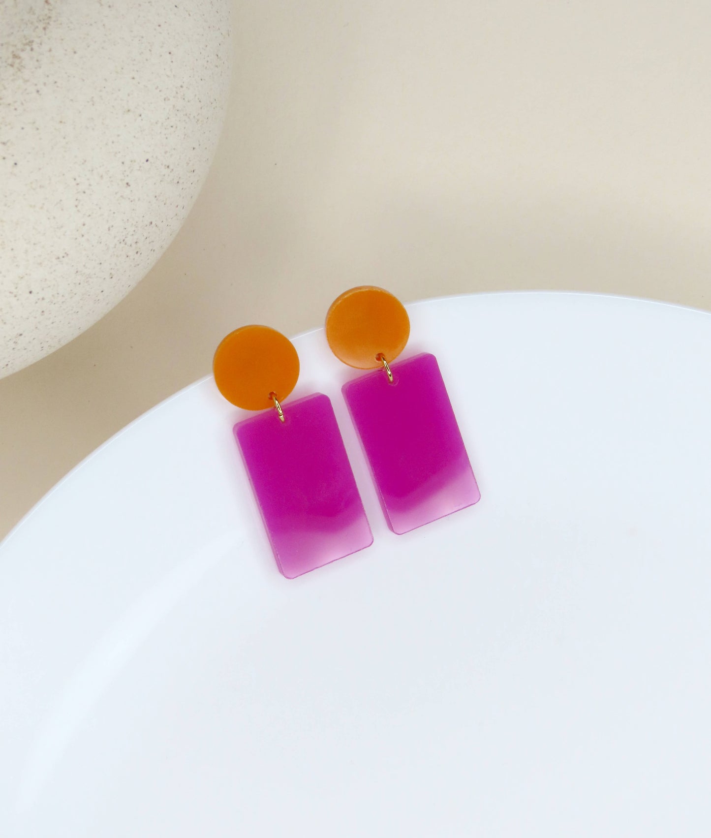 Statement Ohrringe Orange/Lilac