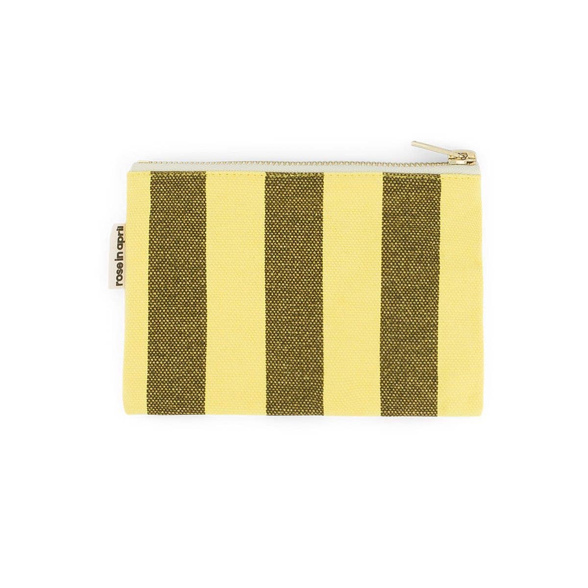 Pouch MARIE gestreift Zitrone/Olive