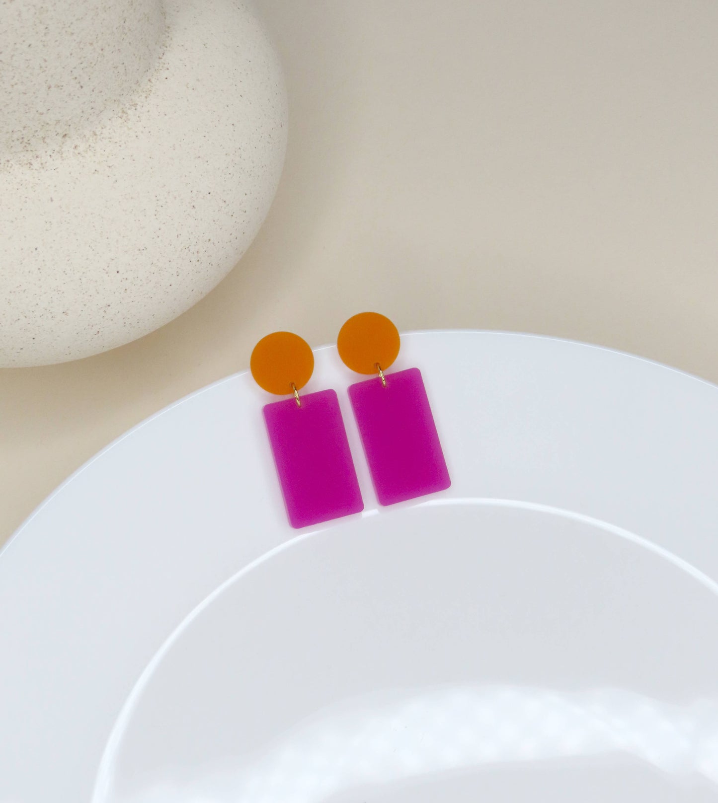Statement Ohrringe Orange/Lilac