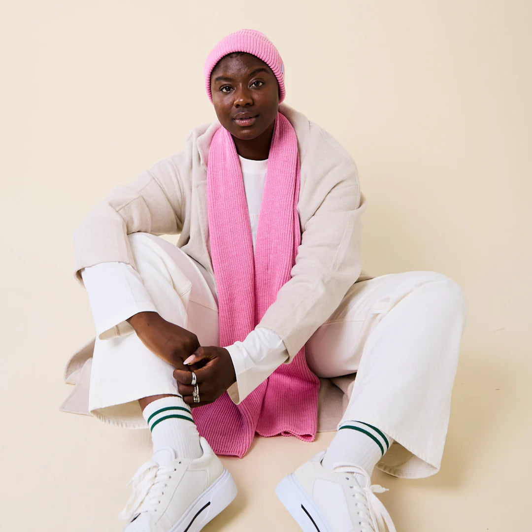 Beanie aus Merinowolle Pink