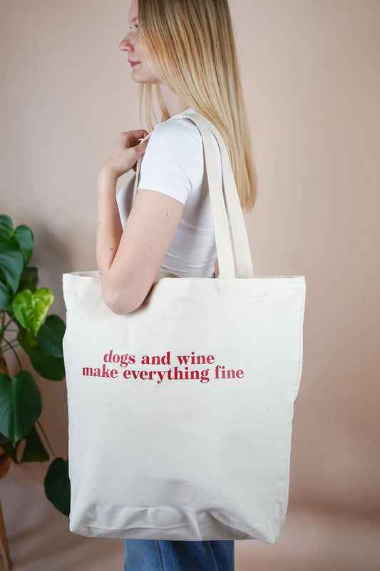 Shopper "Dogs and wine make everything fine" | verschiedene Farben
