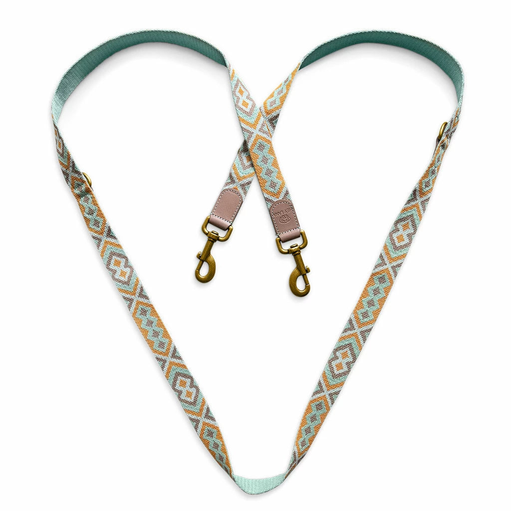 Hundeleine Premium 3fach verstellbar Mint/Orange