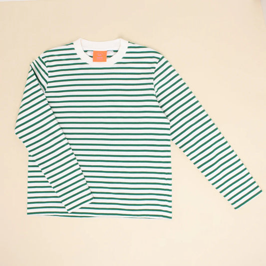 Langarmshirt Gestreift aus Bio-Baumwolle in Bordeaux/Off-White