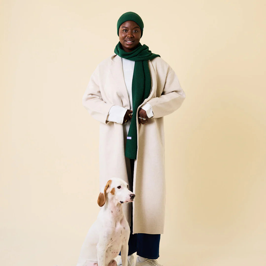 Schal aus Merinowolle Dunkelgrün