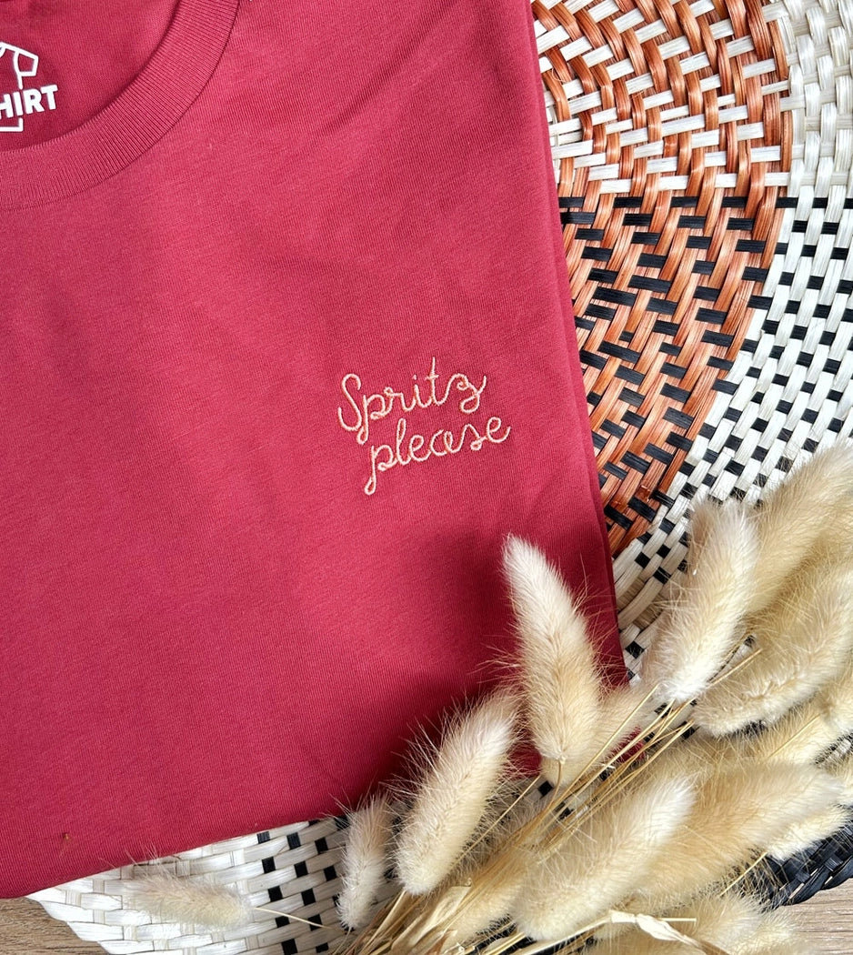 Besticktes T-Shirt Spritz Please | Weiß