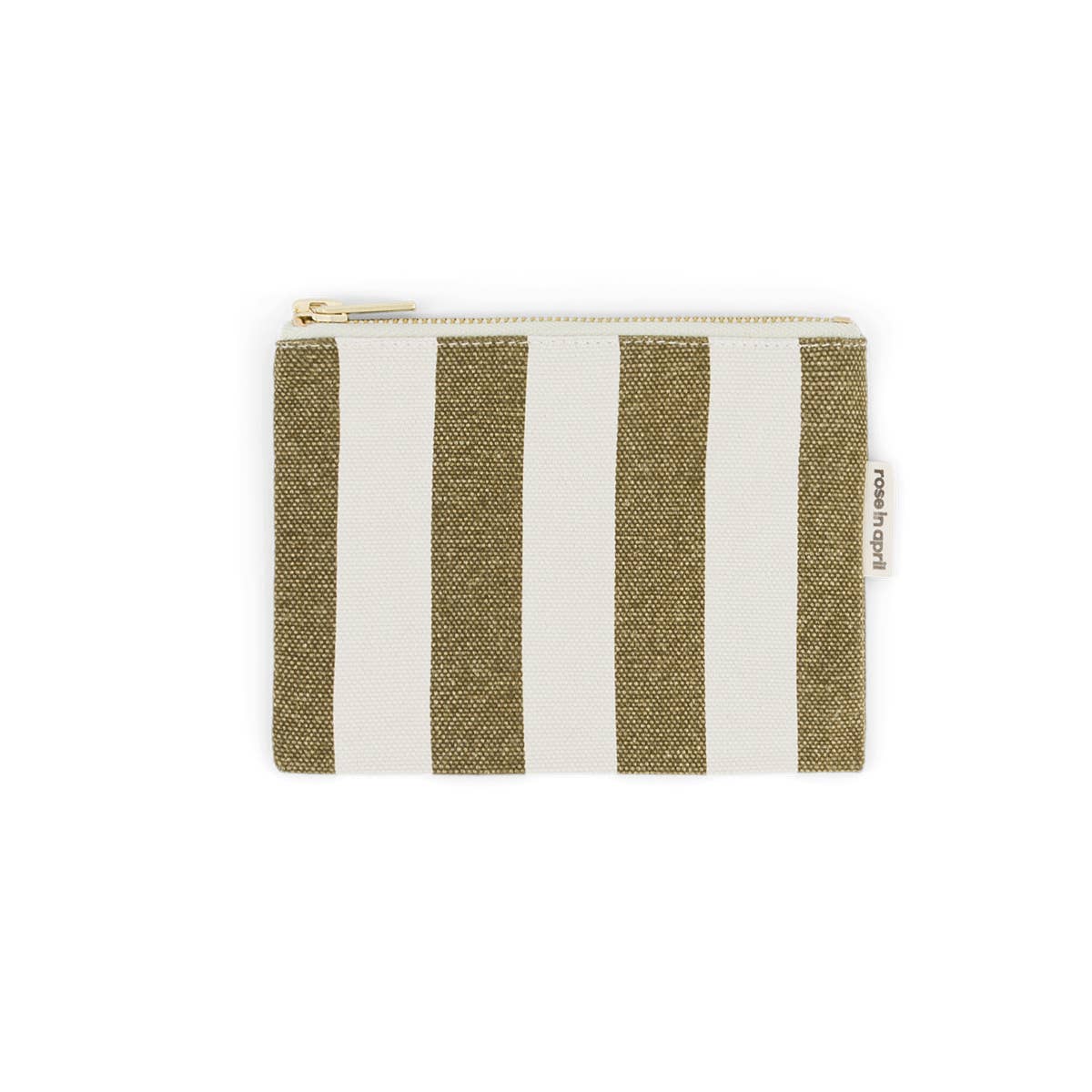 Pouch MARIE gestreift Olivgrün/Greige