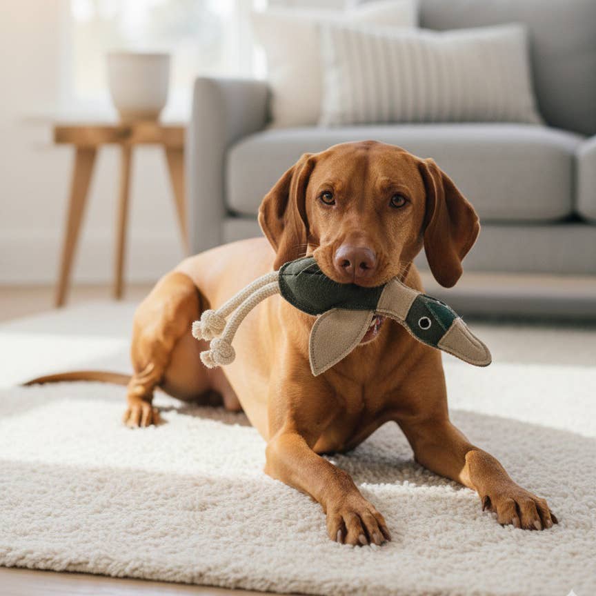 Hundespielzeug Daggi Duck aus Leder