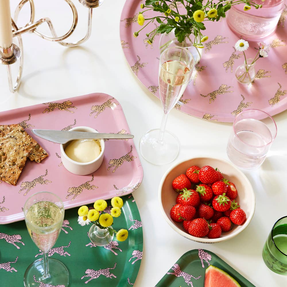 Serviertablett mit Leopardenprint Palisander