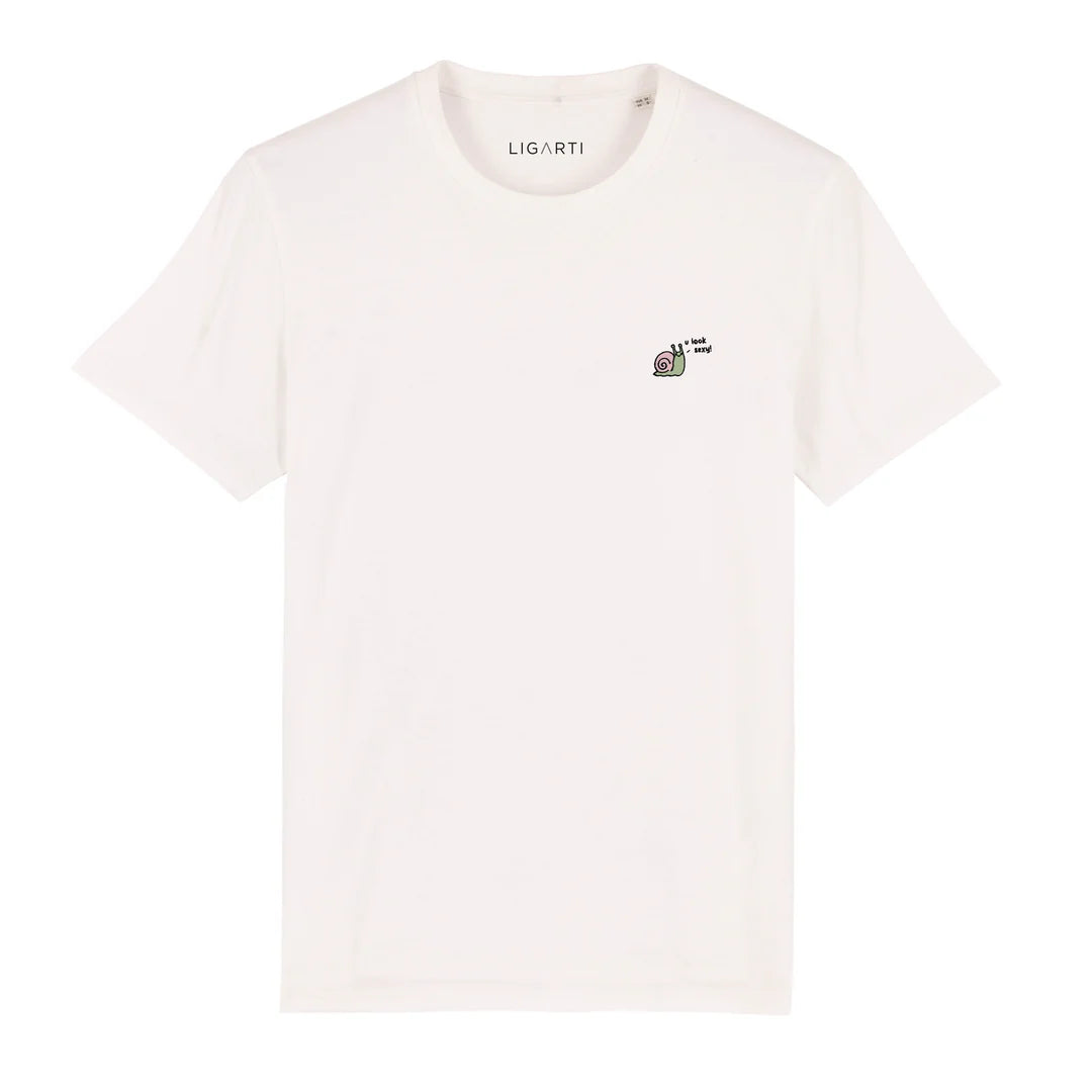 Besticktes T-Shirt Schnexy | Creme