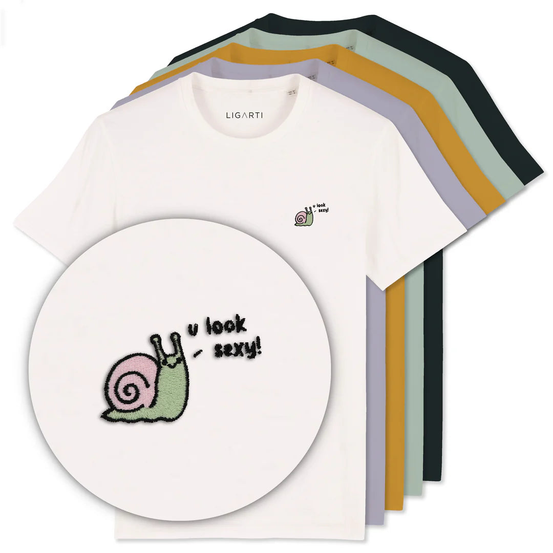 Besticktes T-Shirt Schnexy | Creme
