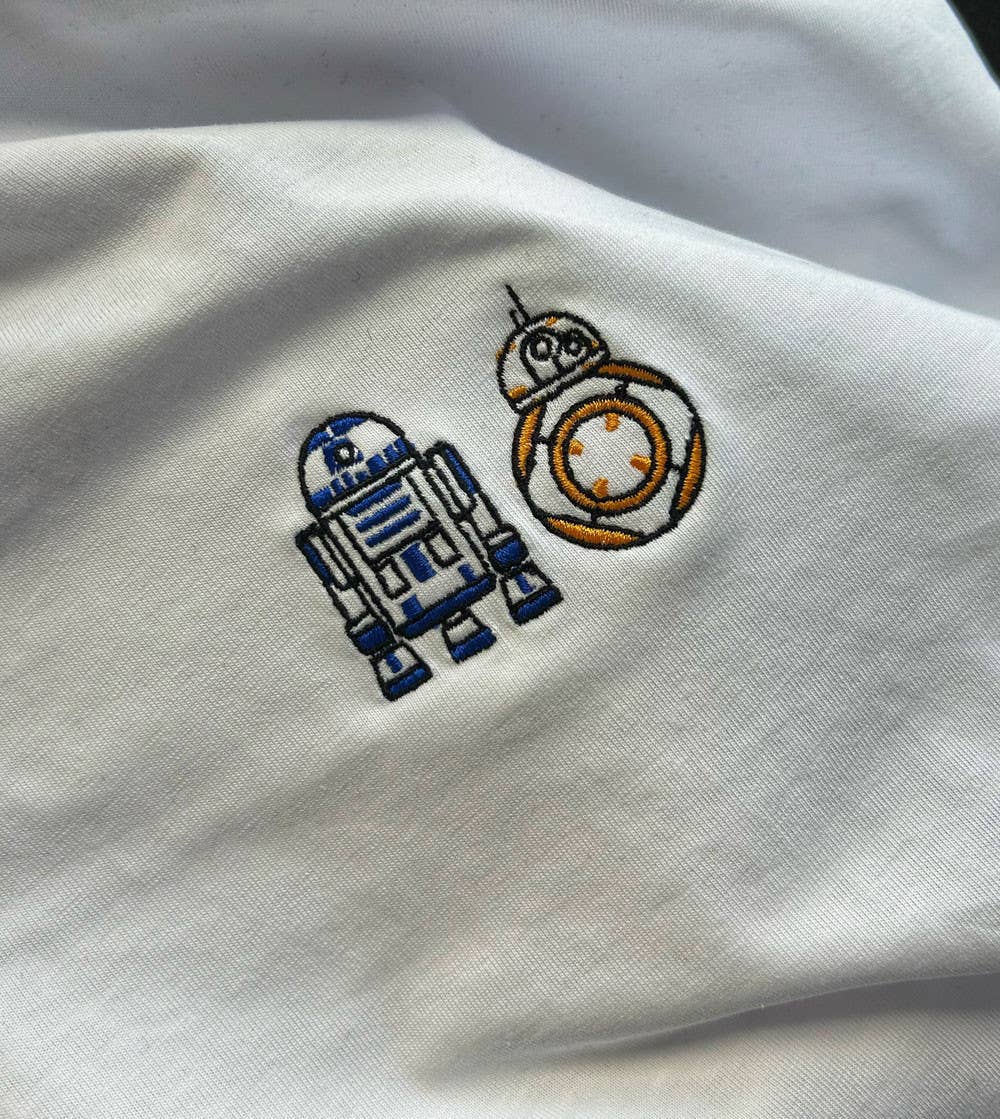 Besticktes T-Shirt Droids