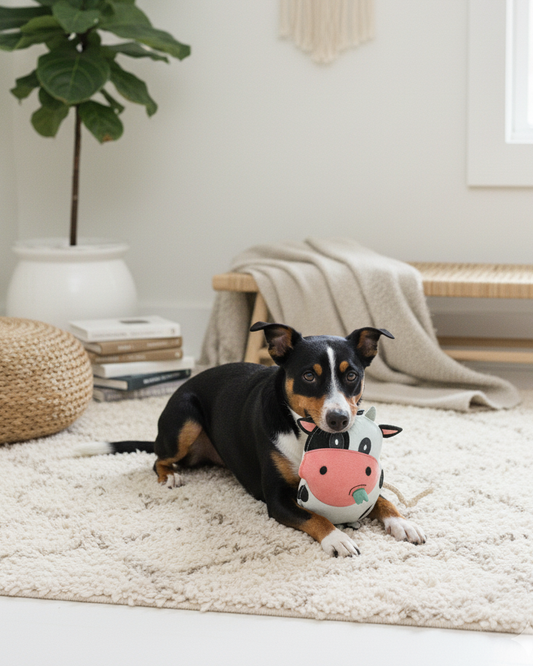 Hundespielzeug "Collin the Cow" aus Leder