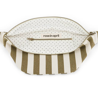 Gürteltasche DAMIER gestreift Olivgrün/Greige