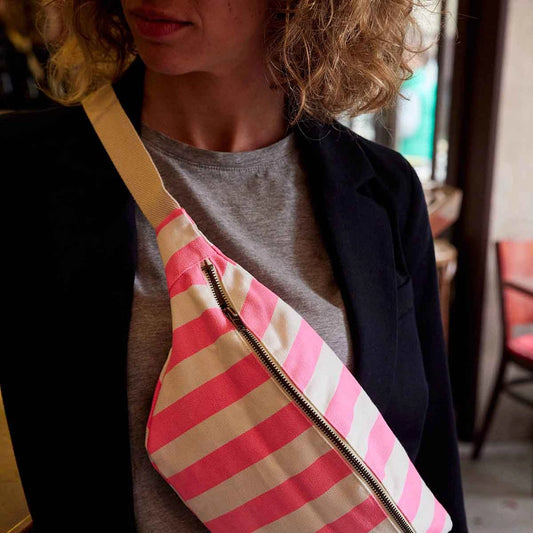 Gürteltasche DAMIER Neonpink gestreift