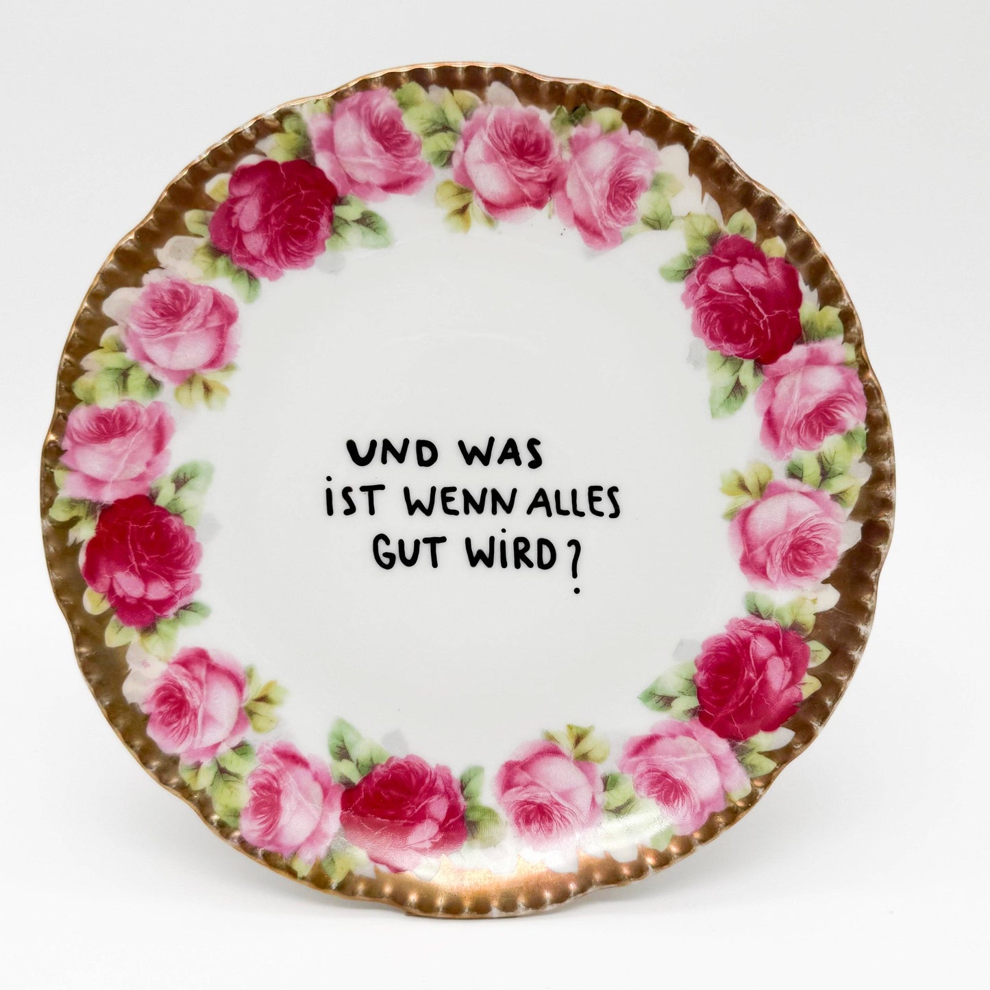 Wandteller midi UND WAS IST WENN ALLES GUT WIRD? "rose"