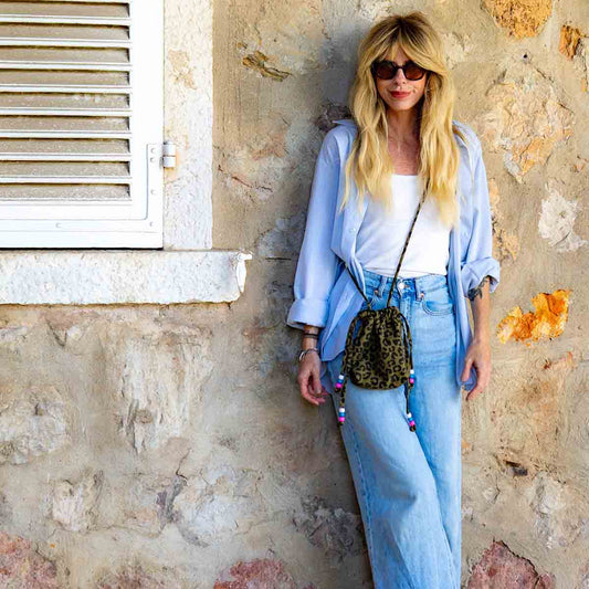 Mini-Tasche BILLIE in Leoprint Olivgrün