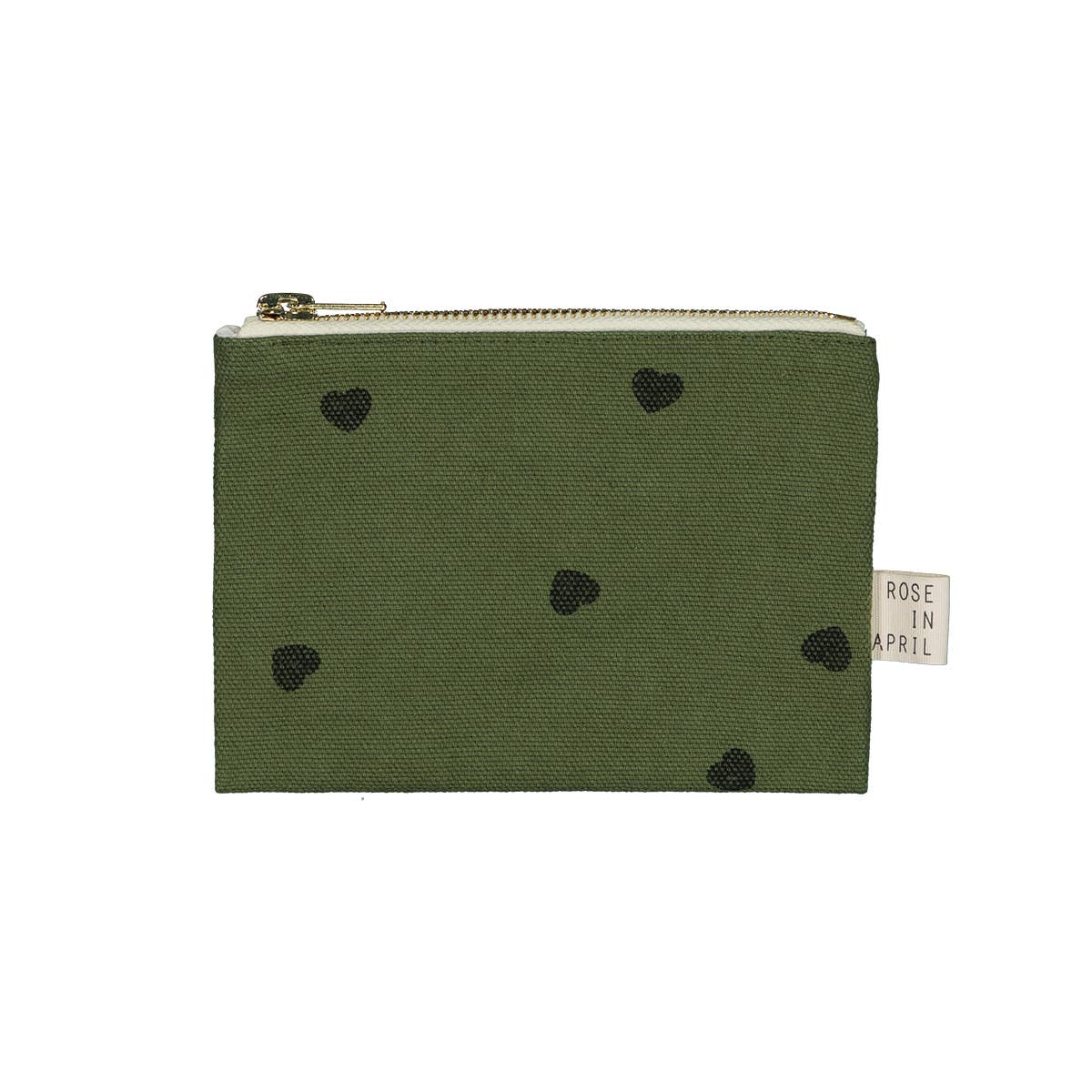 Pouch MARIE Khaki mit Herzen