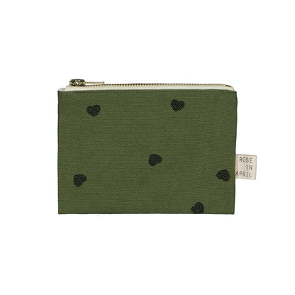Pouch MARIE Khaki mit Herzen