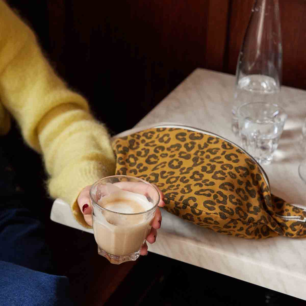 Gürteltasche DAMIER Karamell mit Leoprint