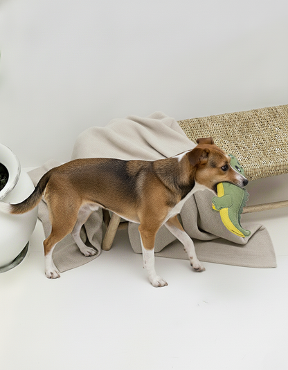 Hundespielzeug "Coco the Croco" groß aus Leder