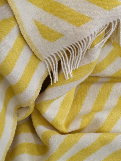 Wolldecke/Kuscheldecke FRANK Lemon/Off white