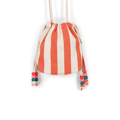 Mini-Tasche BILLIE gestreift Greige/Tomate