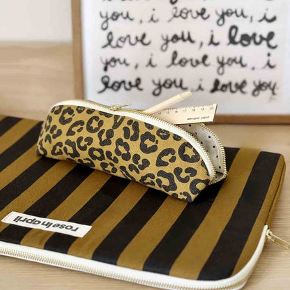 Etui GASTON karamell mit Leoprint