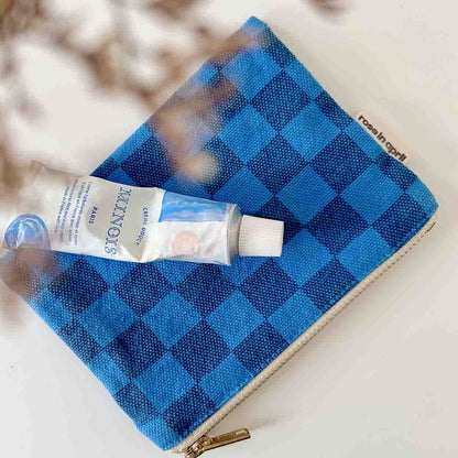 Pouch MARIE Schachbrett Marineblau