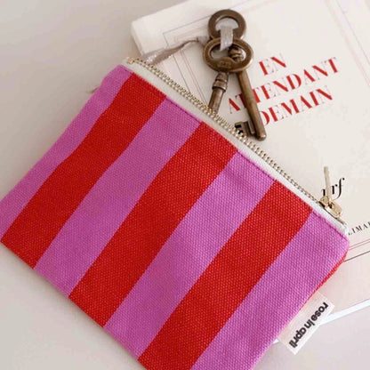 Pouch MARIE gestreift Pink/Rot