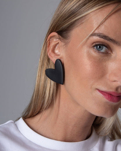 Herz-Ohrringe | Schwarz