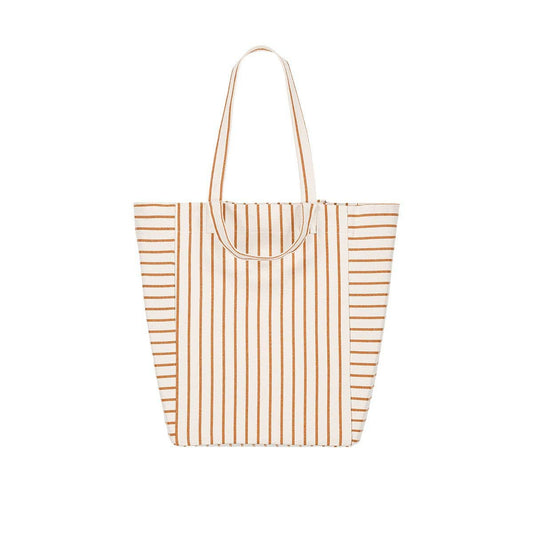 Tasche ELISABETH Greige mit Streifen