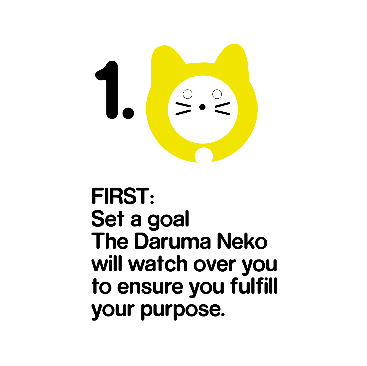 Daruma-Neko | Schwarz (Gutes Leben)