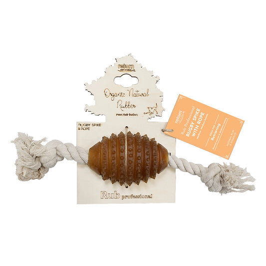 Hundespielzeug Rub Rugby Spike & Rope
