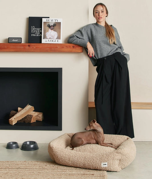 Teddy-Hundebett Snozy Beige