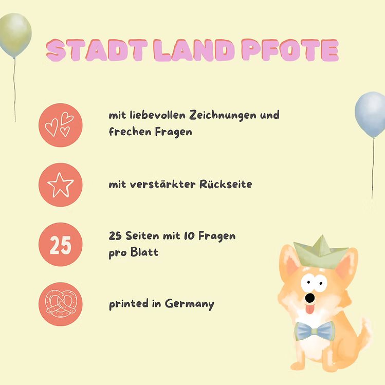 Spieleblock "Stadt Land Pfote"