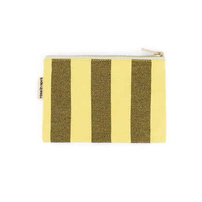 Pouch MARIE gestreift Zitrone/Olive