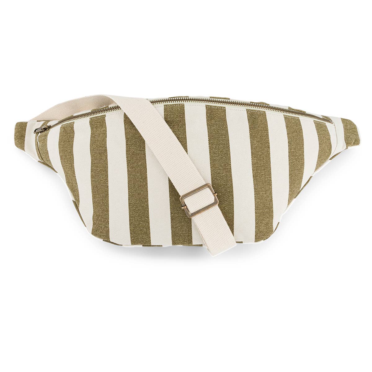 Gürteltasche DAMIER gestreift Olivgrün/Greige