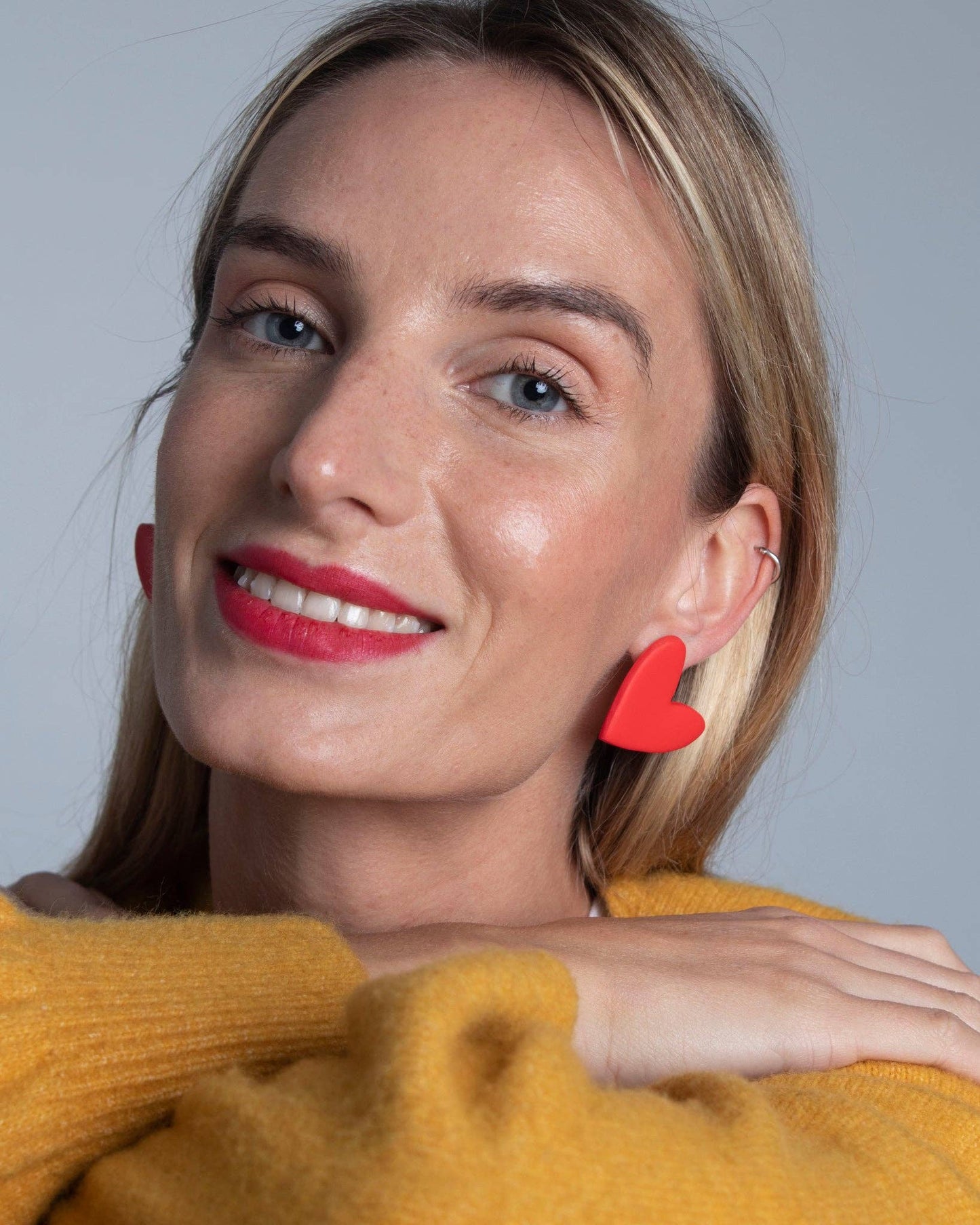 Herz-Ohrringe | Rot