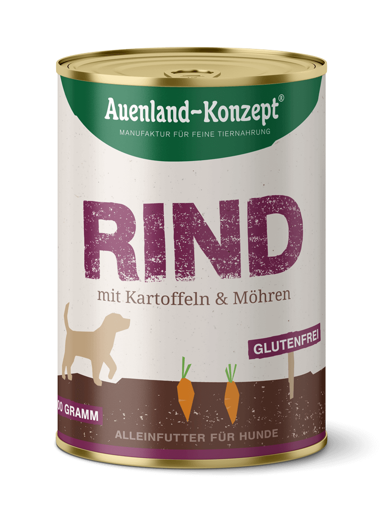 Hundenahrung Rind mit Kartoffeln
