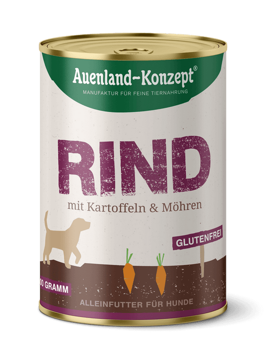 Hundenahrung Rind mit Kartoffeln