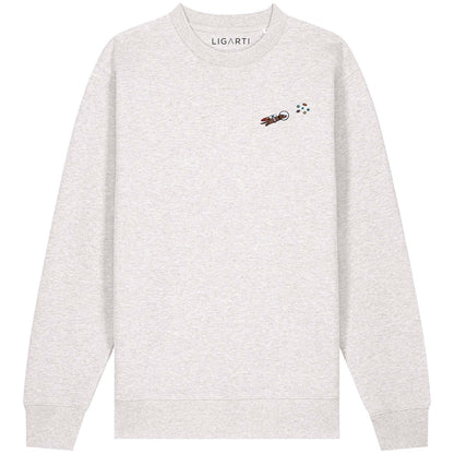 Bestickter Pullover Astrowau der Space-Hund | Grau