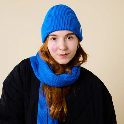Beanie aus Merinowolle Blau