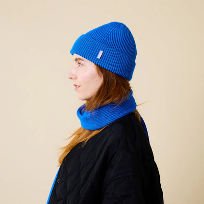 Beanie aus Merinowolle Blau