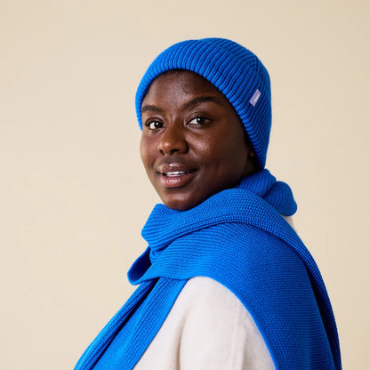 Beanie aus Merinowolle Blau