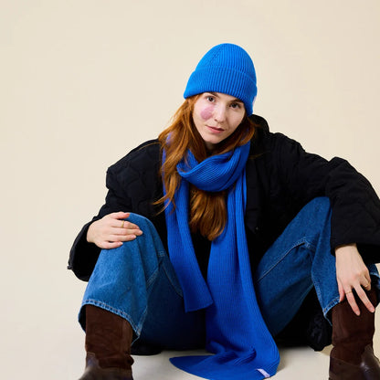 Beanie aus Merinowolle Blau