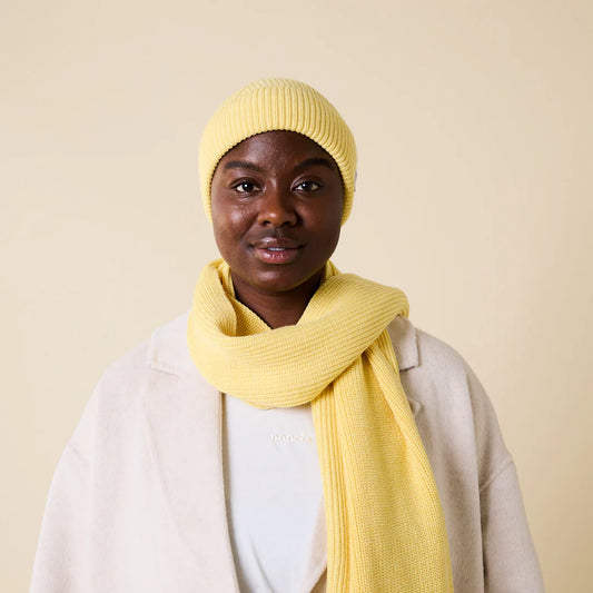 Beanie aus Merinowolle Hellgelb