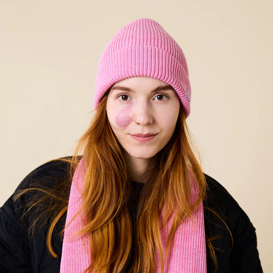 Beanie aus Merinowolle Pink